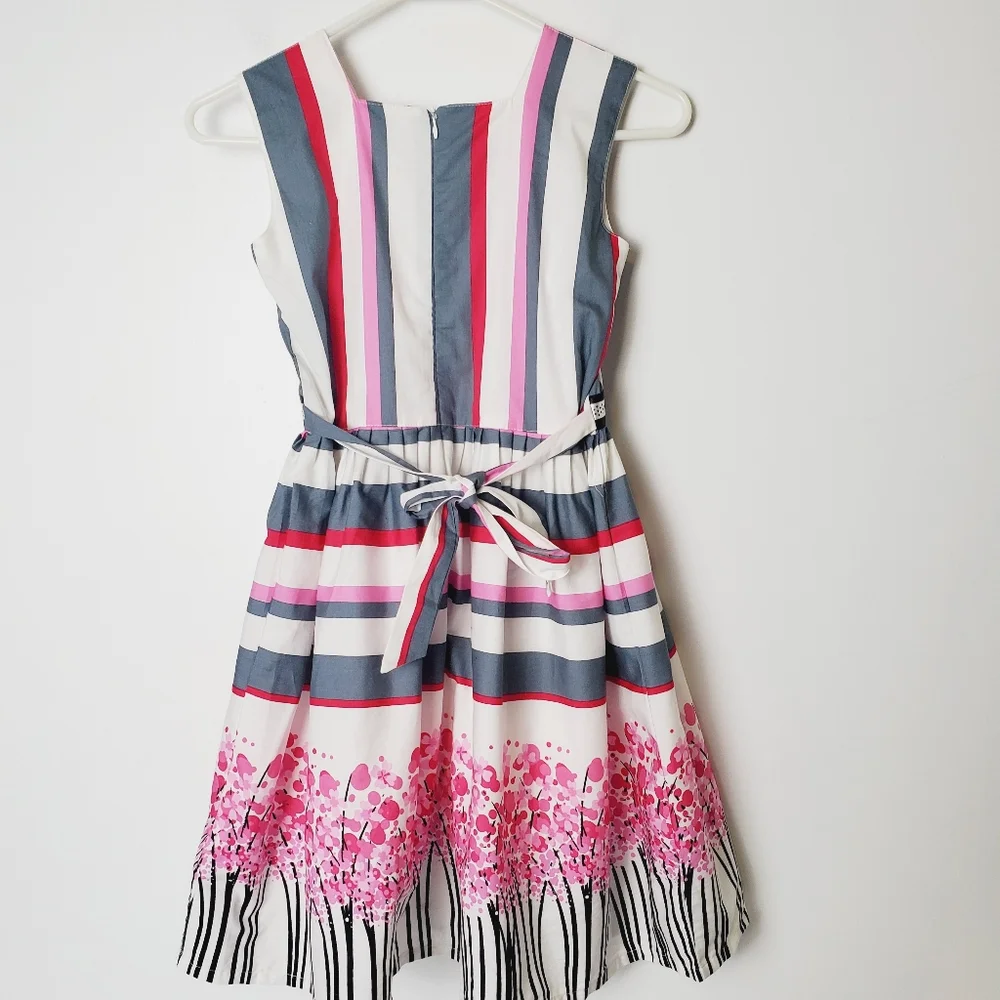Sam de Fleur Striped Floral Cotton Dress